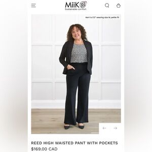 New Miik REED HIGH WAISTED PANT WITH POCKETS in Black with Sz XXL Petite